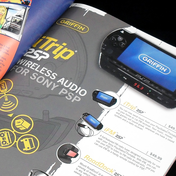 magazine ad design for the iTrip